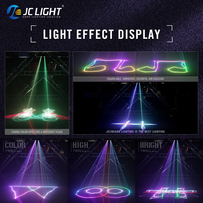 JC ضوء العينين ضوء الليزر ، ثلاثية الأبعاد RGB ، مرحلة الإضاءة ، التحكم في الموسيقى ، أضواء Dj ، شعاع حفلة Dmx ، ضوء العارض للديسكو ، KTV ، جديد