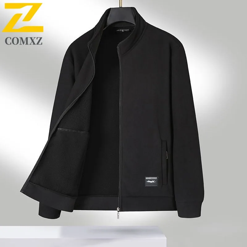 

COMXZ Versatile Stand Collar Men Jacket Commute Work Thick Warm Parka Leisure Everyday Wear Light Winter Zip Up Outerwear