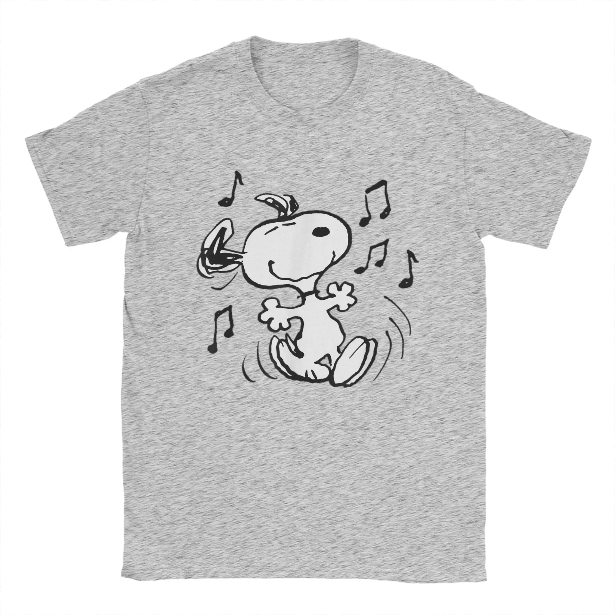 Casual Peanuts Snoopy Dancing T Shirt For Men Women Round Neck Short Sleeve Top Tee  Cotton Summer Tops