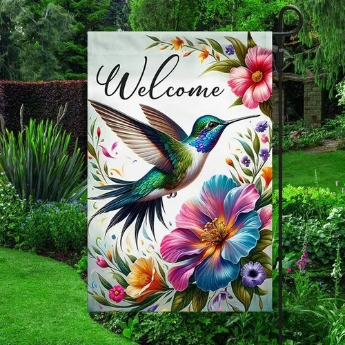 Hummingbird Welcome Spring Season Flag Graden Flag ZZO EEZ