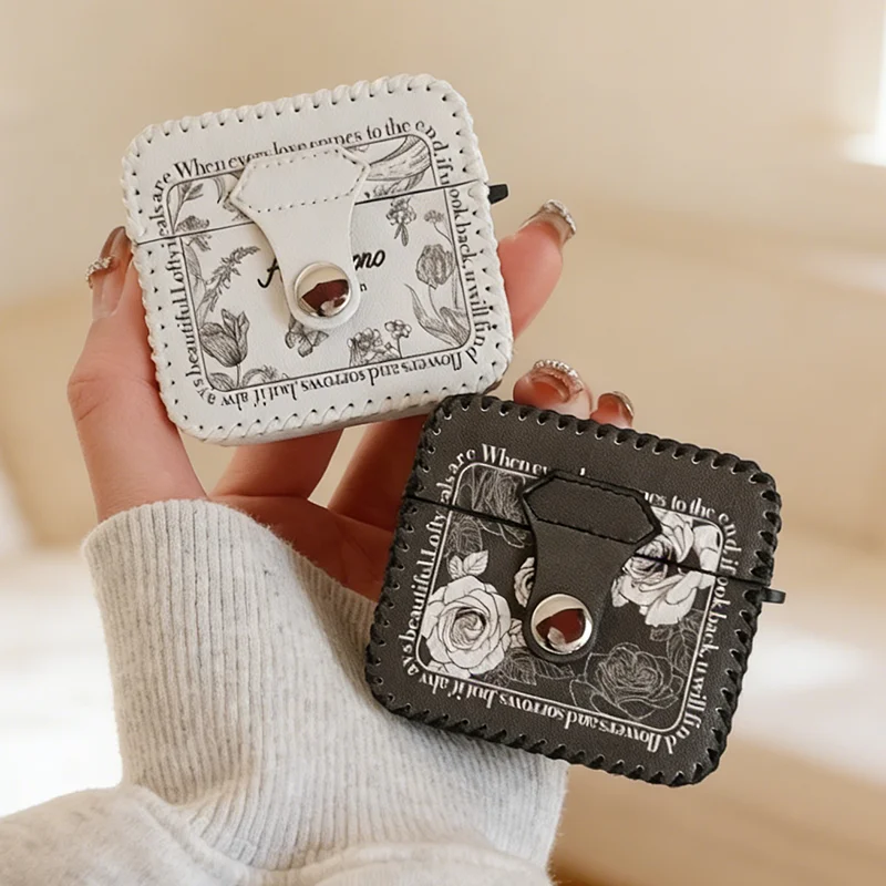 

New case For AirPods Pro 3 2 AirPods 4 3 2 1 faux leather Anti-lost Protective for Apple Airpods Cover Shockproof Headphone case