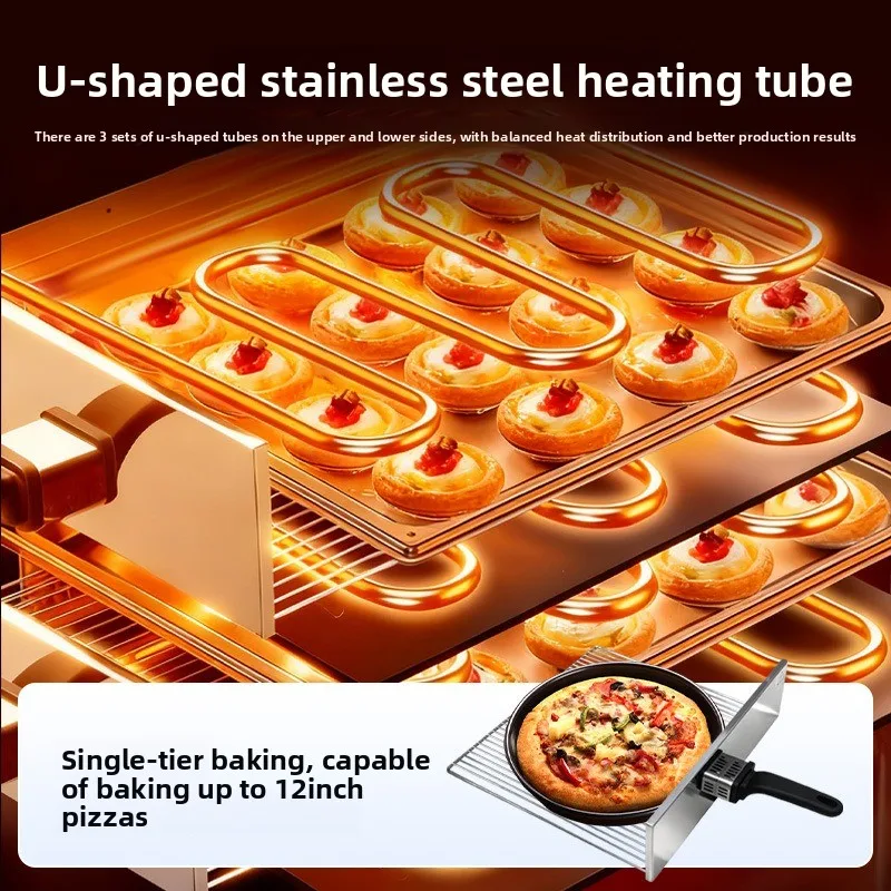 Electric baking oven double layer 12 inch bread burger machine fast food commercial
