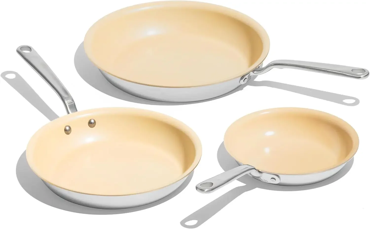 

Made In Cookware - 3-Piece (Includes 8",10",12") Nonstick Ceramic Frying Pan Set - 5 Ply Stainless Clad - Professional