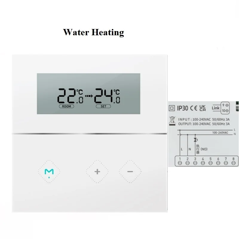 Produtos inteligentes 220v do controlador bonde esperto do sistema da caldeira do aquecimento do assoalho do termostato programável com sensor