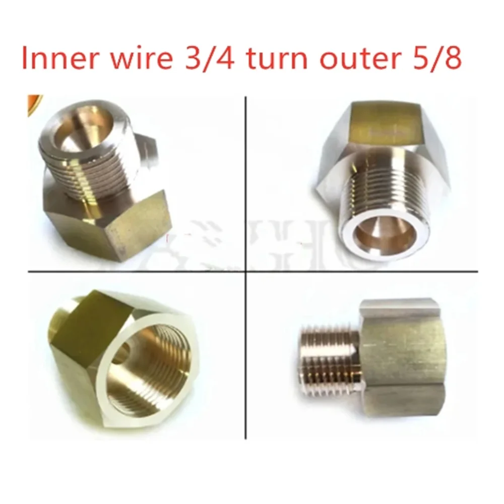 

2pcs Inner wire 3/4 turn outer 5/8 joint copper joint G5/8 adapter 6-point adapter QF-10 valve adapter