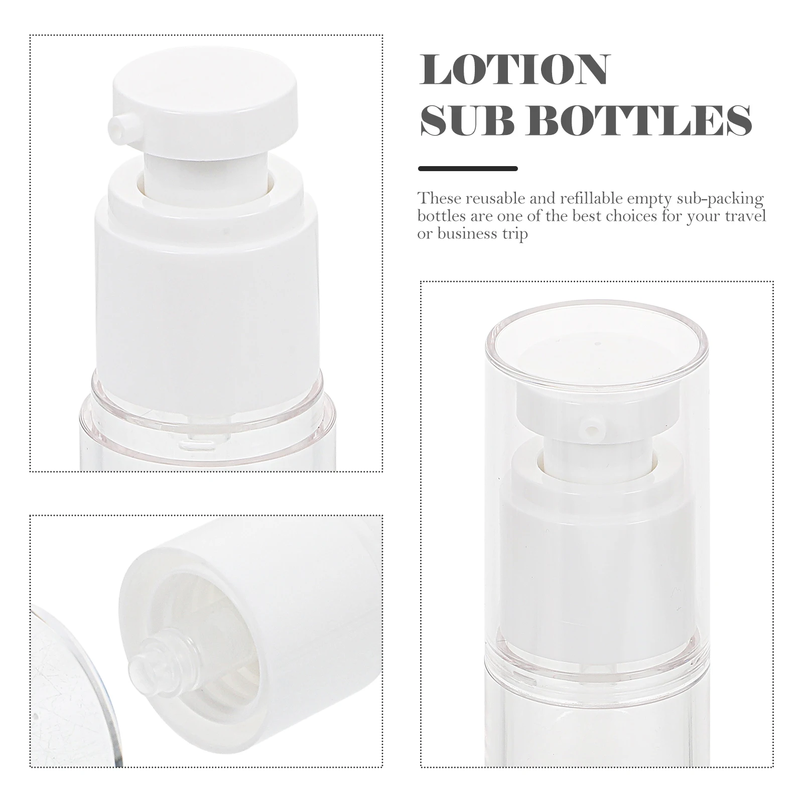 

10pcs Sub Travel Reusable Clear Body Lotion Storage Containers Durable Portable Vacuum Shampoo Vacuum Bottles Lotion Storage