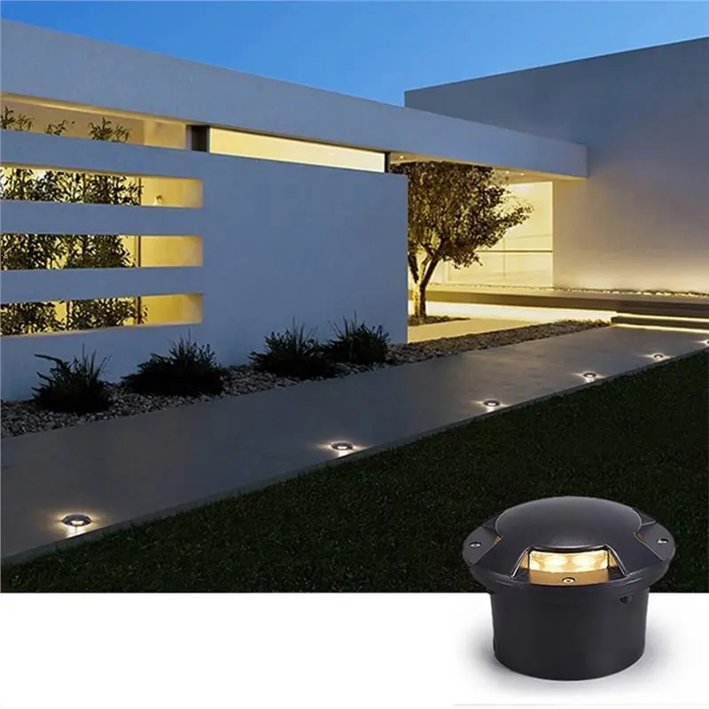 M12K-Waterproof 12W LED Underground Light For Outdoor Garden Path Floor Buried Yard Spot Landscape Four-Sided Lighting