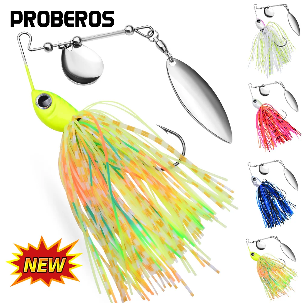 

PROBEROS Fishing Lure, 1/5pcs Hard Metal Jig Spinner Baits Kits Swimbait for Bass Trout Pike Salmon Freshwater Saltwate
