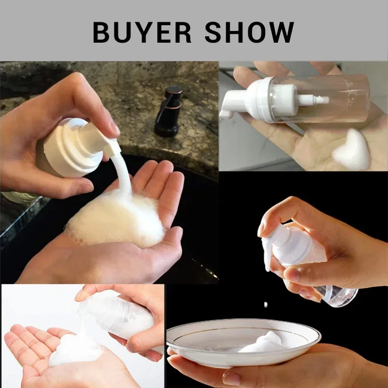 1/2 pçs dispensador de espuma bomba garrafas 30/60ml pequeno plástico mini vazio sabão recarregável garrafa viagem limpeza cosméticos embalagem