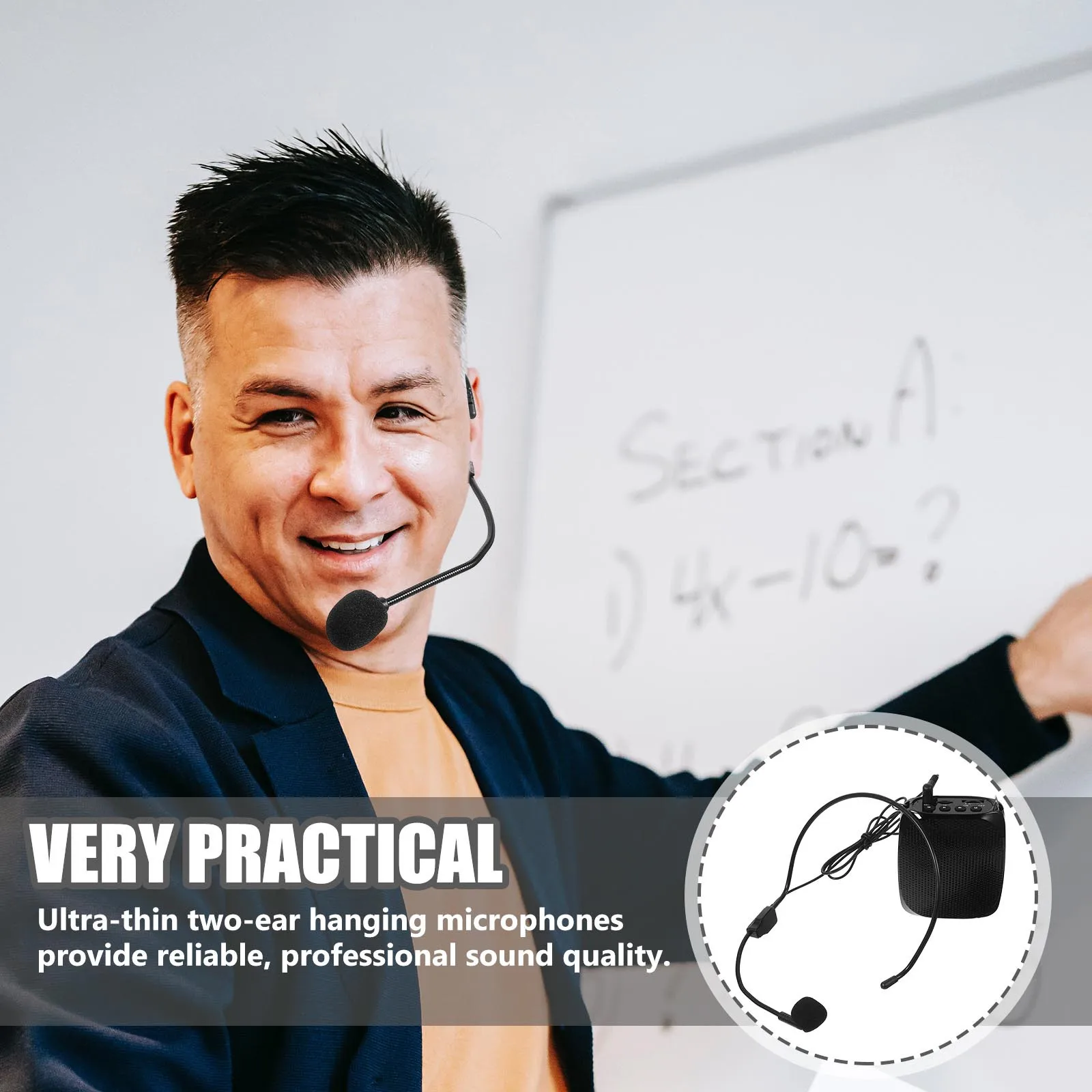 

1Pcs Portable Voice Amplifier Rechargeable Teacher Speaker Mini Amplifier with Headset Clear Sound Distortion Free Long