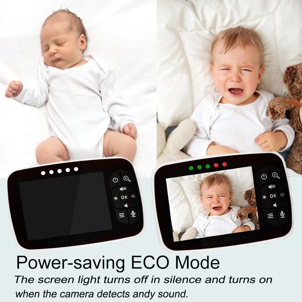 

3.5 inch IPS Screen Video Baby Monitor 2 Way Talk Zoom Baby Nanny Security Camera VOX Mode Temperature Monitoring Babysitter