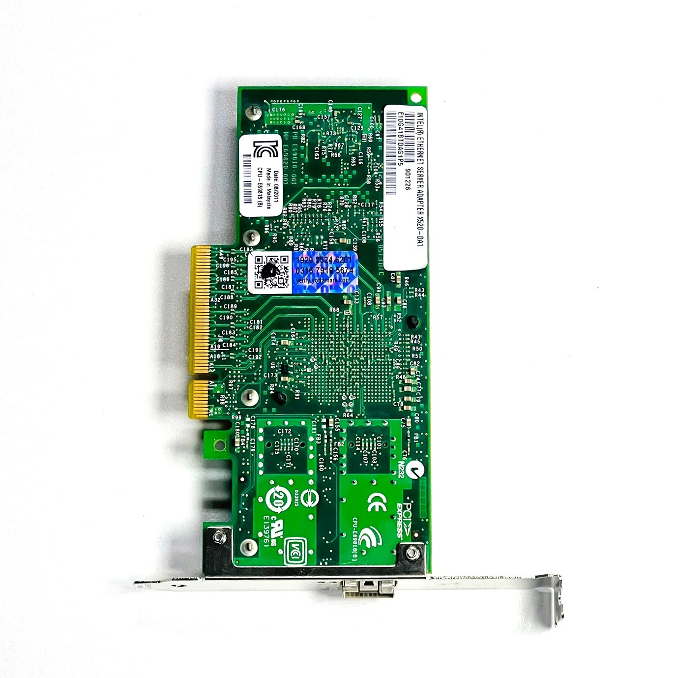 X520-DA1 10G PCIe X8 10 Gigabit LAN Kartu SFP Tunggal + Port Adaptor Serat Jaringan X520-DA1 untuk Antarmuka Server RJ45