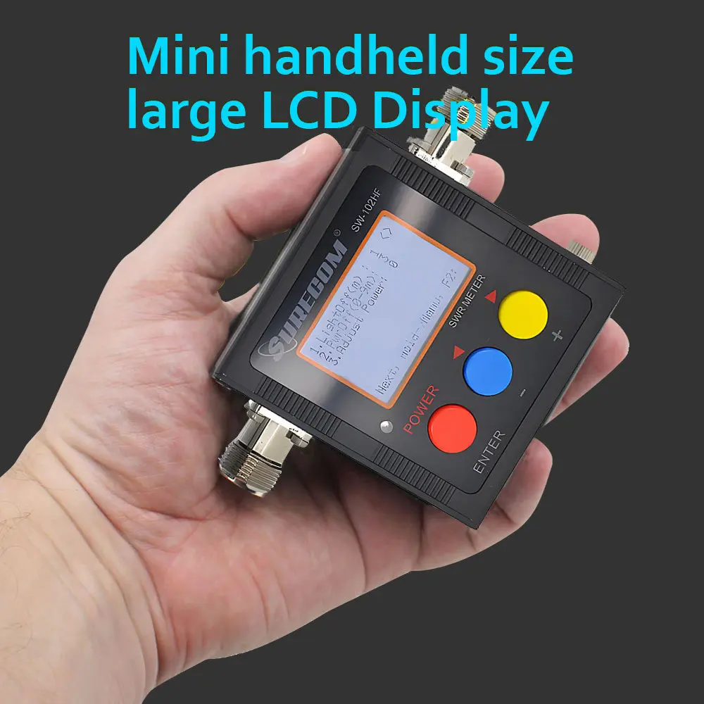 SURECOM SW-102HF Digital SWR Power Meter 1.5-70MHz 120W 0.3dB Loss for HF CB Radio Antenna Tuning