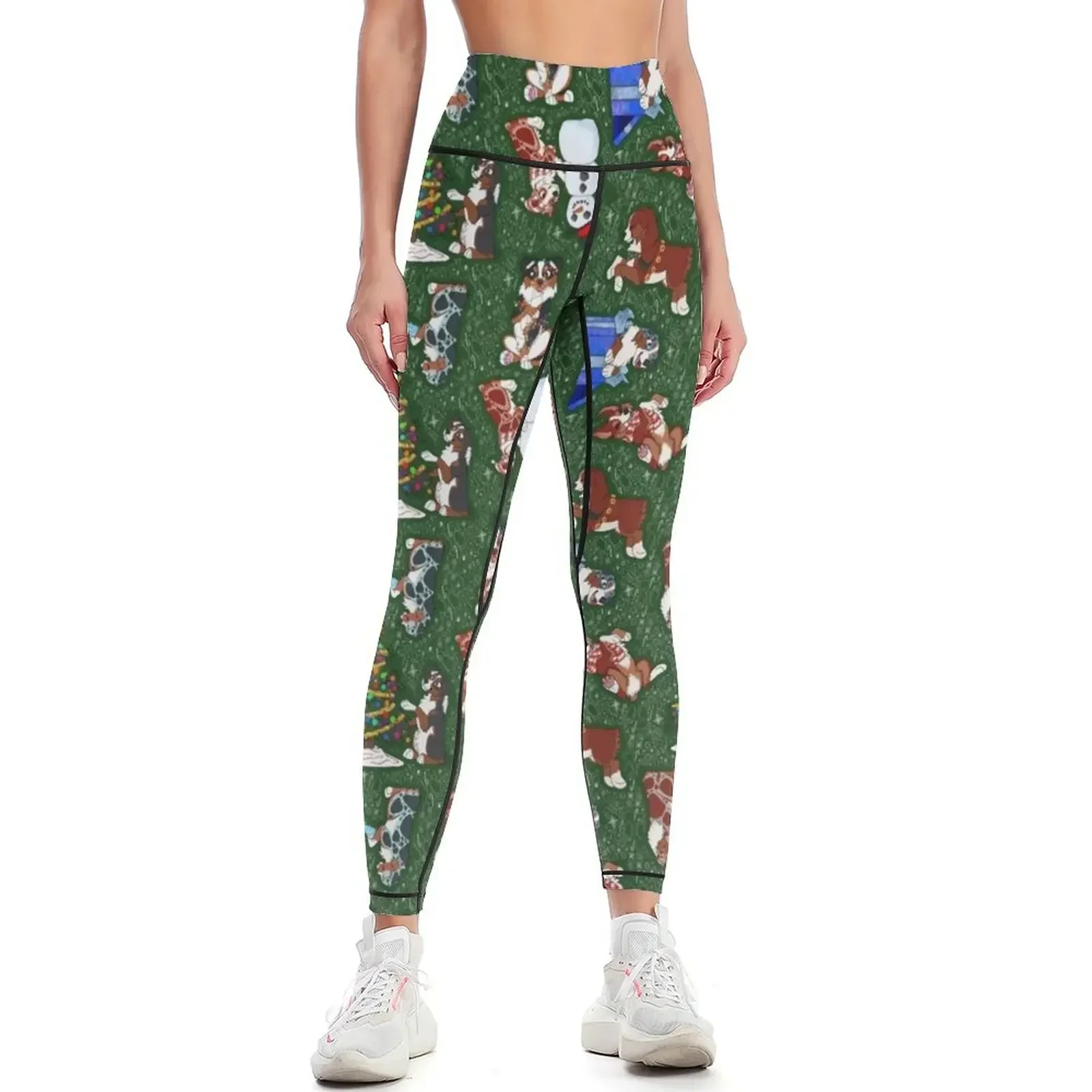 Miniature American Shepherd Christmas Pattern Leggings gym's clothing sports woman gym gym clothing Womens Leggings