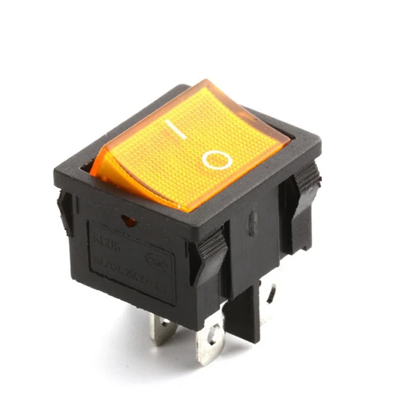 For Boat-shaped switch KCD5-2021 D5 illuminated orange four-legged boat-shaped switch 21*24 square power switch