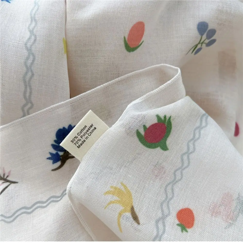 Fashion Square Silk Scarf Double Sides Flower Pattern Head Handkerchief 58*58cm Handbag Wraps Hair Scarf Female