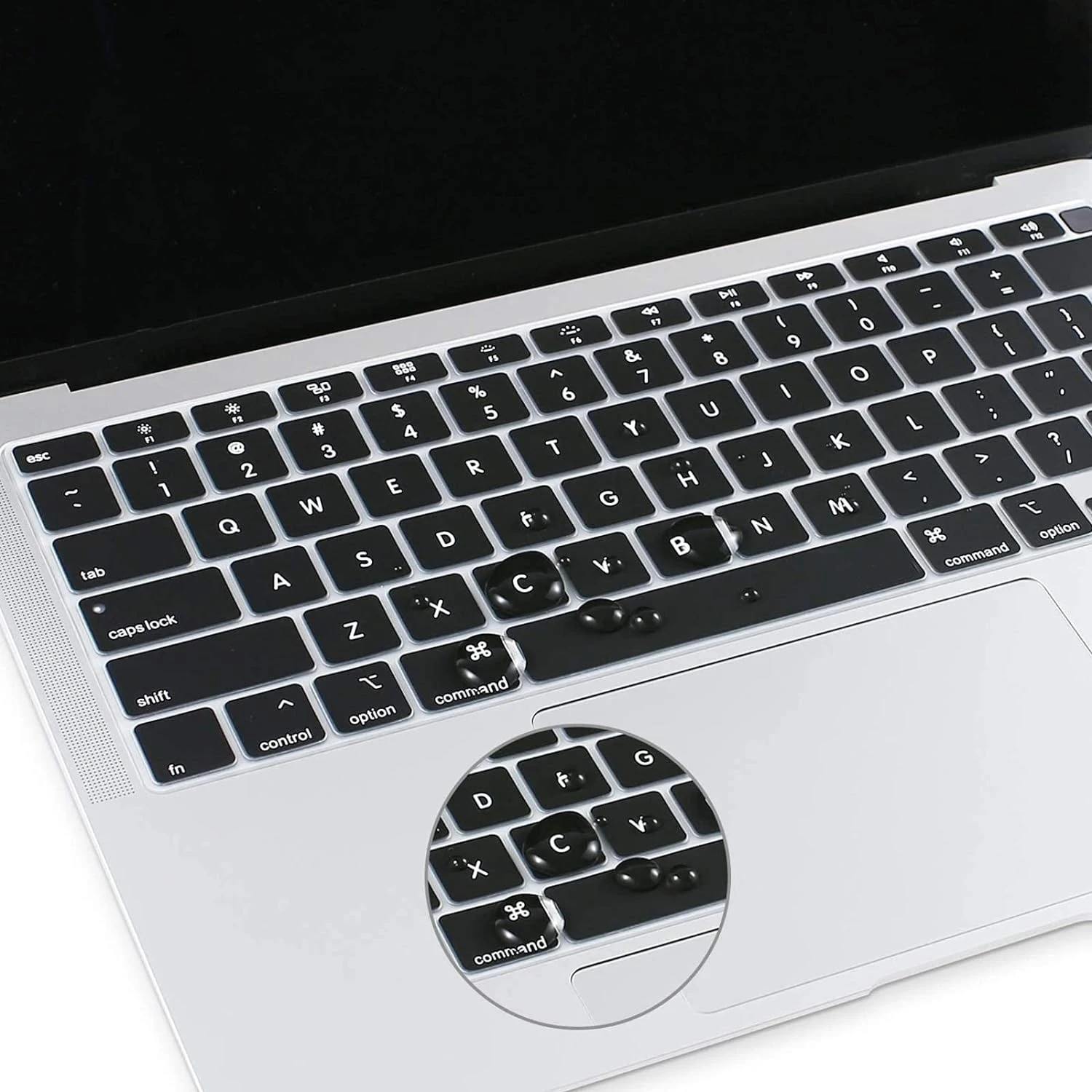 Keyboard Cover For MacBook Air 13 inch 2022 2021 2020 Release A2337 M1 A2179 with Touch ID Waterproof Protective Silicone Skin