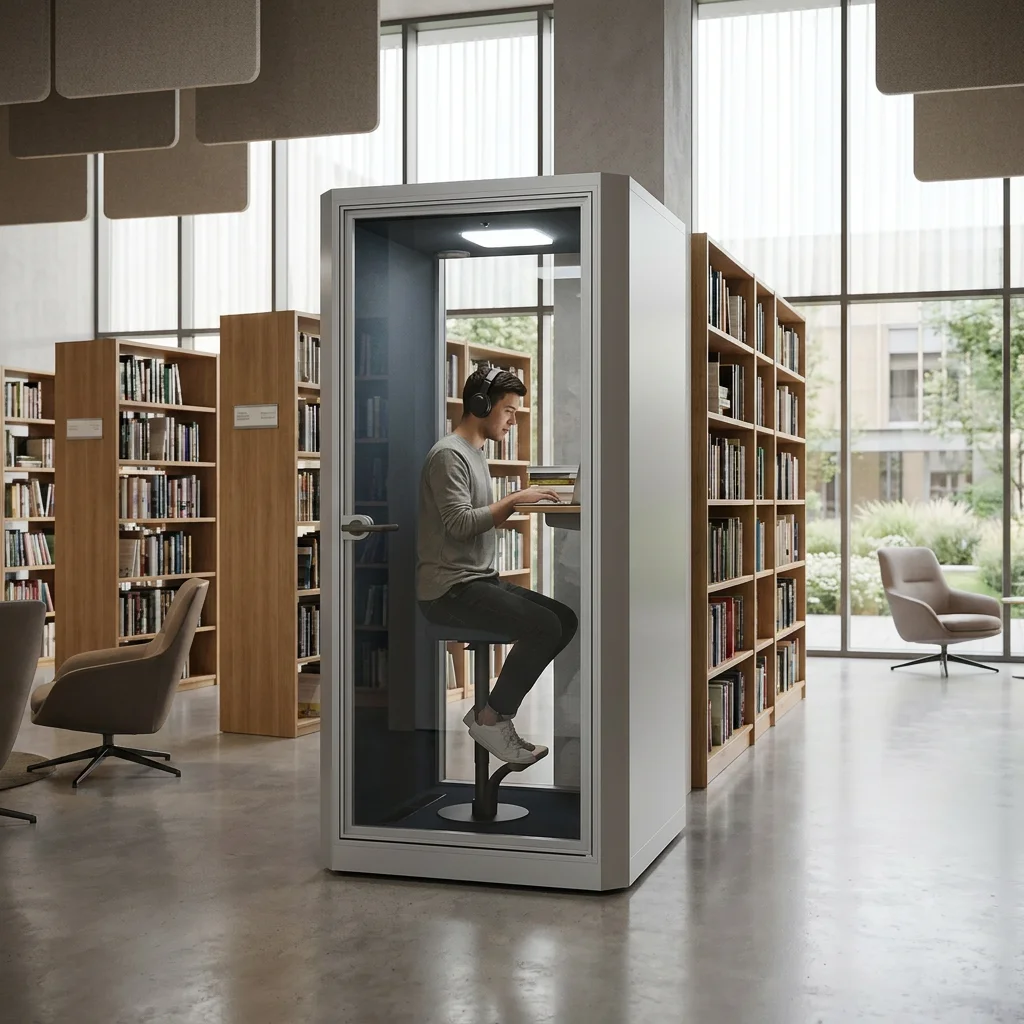 Portable Acoustic Phone Booth Soundproof Office Pod Private Work Space For Single Person Silent Room Recording Vocal Booth