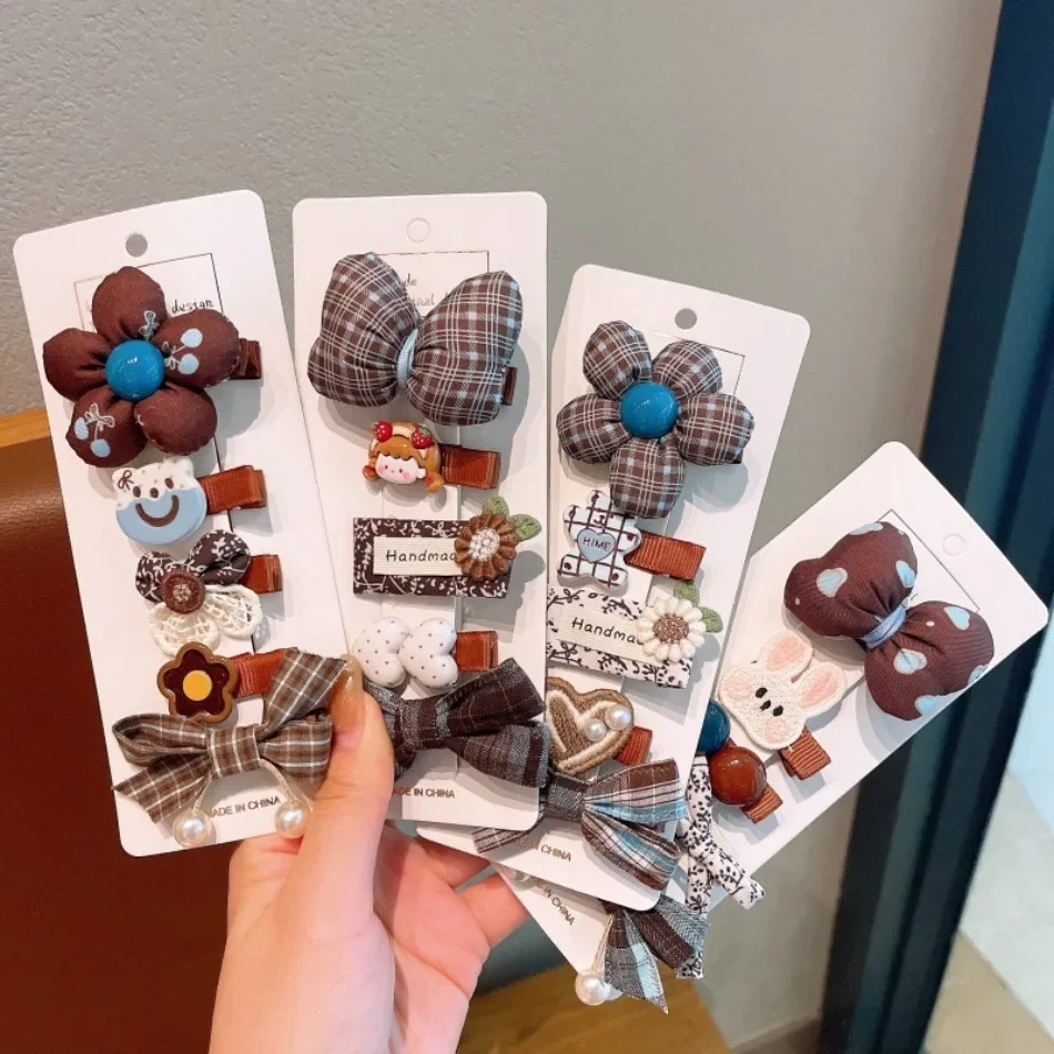 

New Children Hairpin Red Sweet Flower Hair Accessories Cute Polka Dot Bow Ball Headdress Toddler Girls Chritsmas Hair Clips ZX07