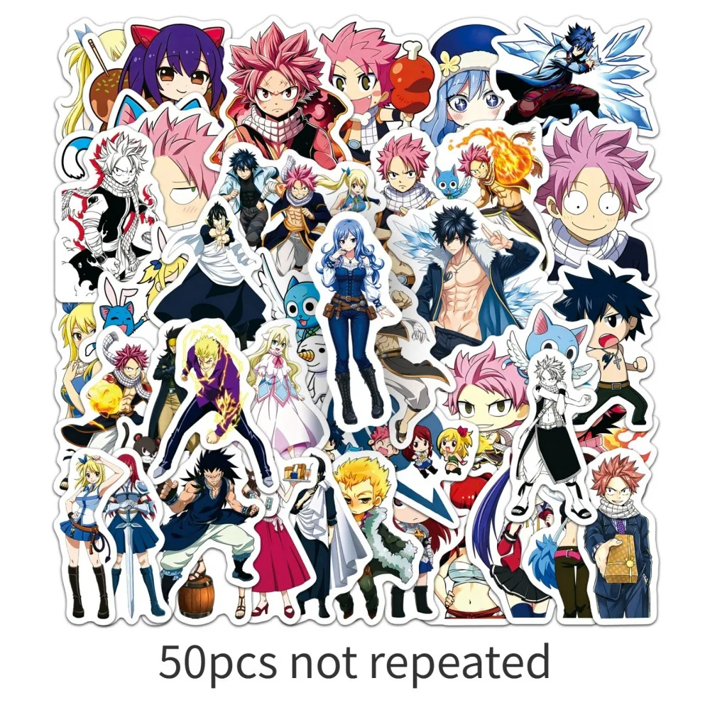 50PCS new Japanese anime Fairy Tail for mobile phone, thermos, refrigerator waterproof decorative stickers