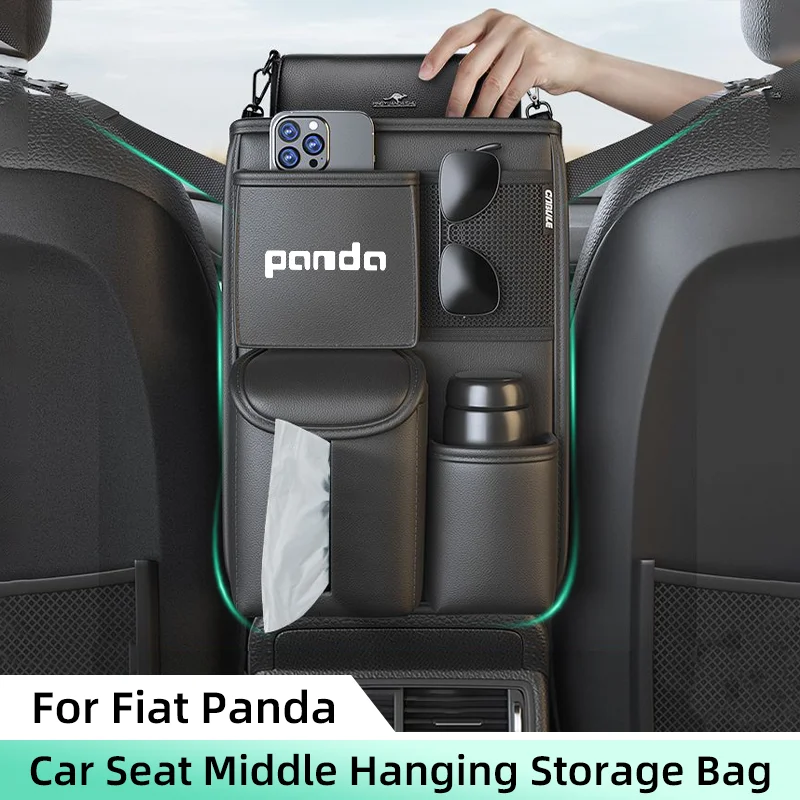 Car Seat Middle Storage Bag For Fiat Panda 2011 Coss4x4 Car Armrest Hanging Organizer Handbag Holder Pocket Tissue Storage Bag