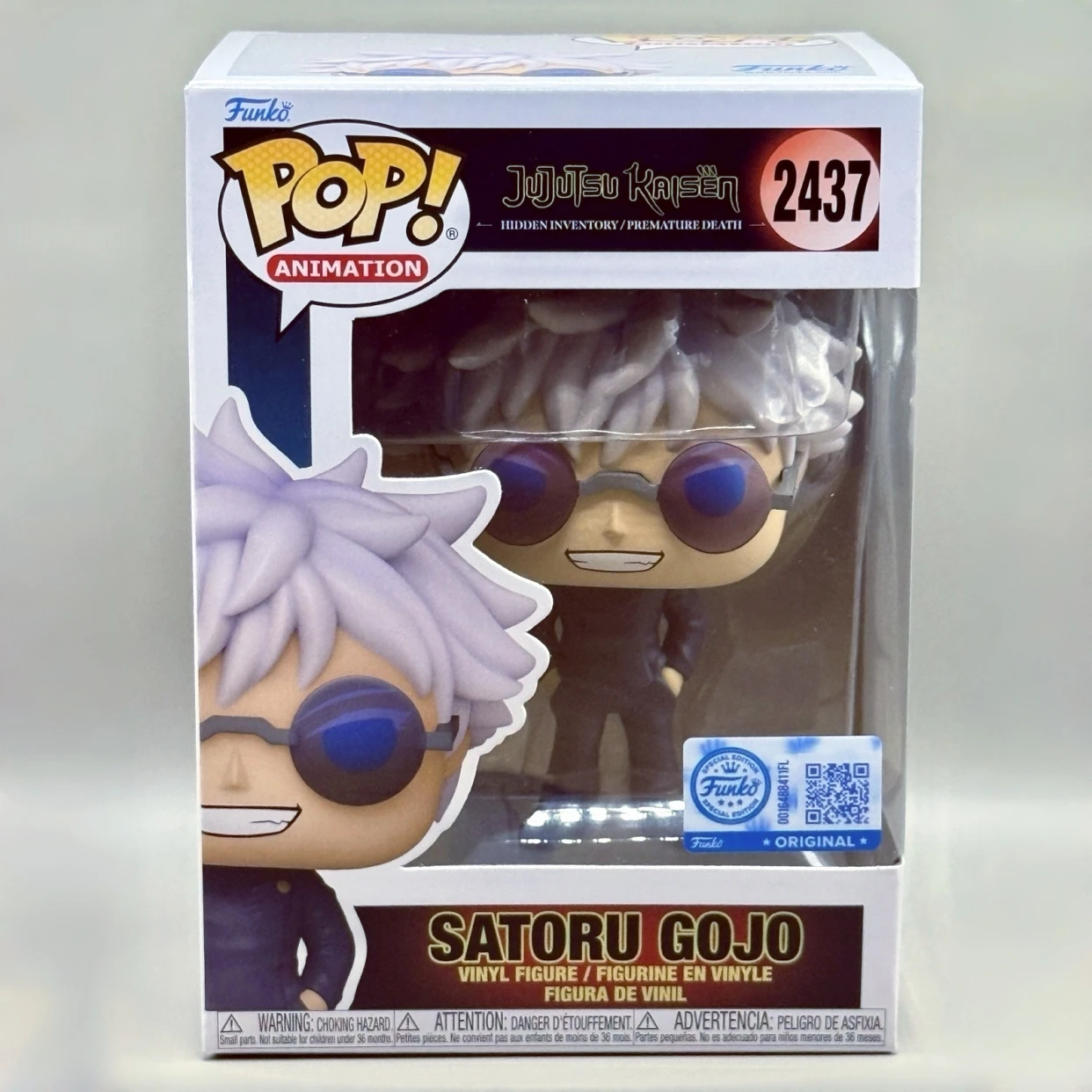 Figura de Vinilo de Jujutsu Kaisen, el joven Satoru Gojo con Gafas, Funko Pop 2437, Edición Limitada Coleccionable con Licencia Oficial