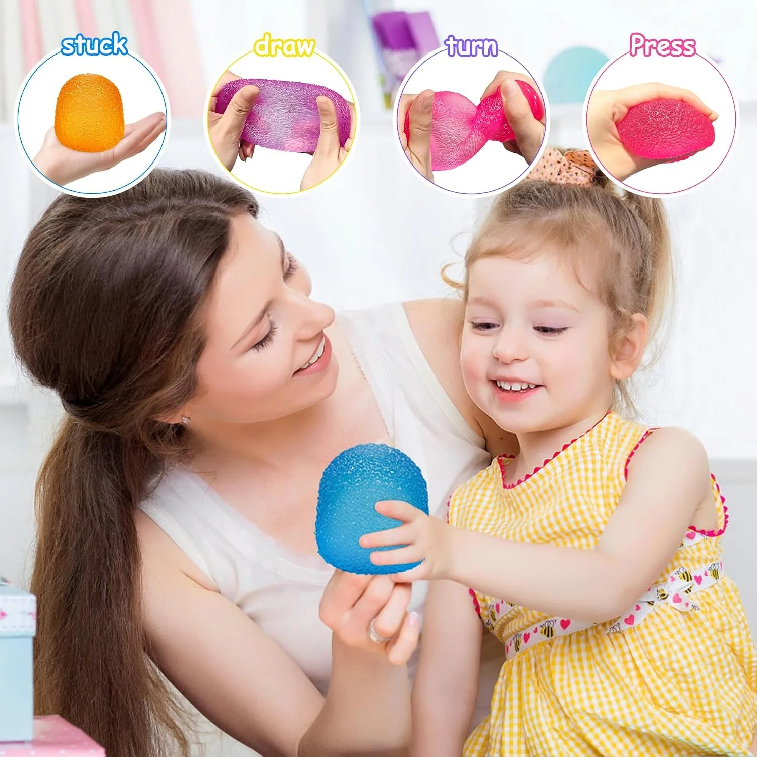 Gumdrop Squishy Toys Mini Candy Stress Ball Sensory Squeeze Toy Soft Hand Fidgets for Anxiety Relief Birthday Goodie Bag Fillers view 4