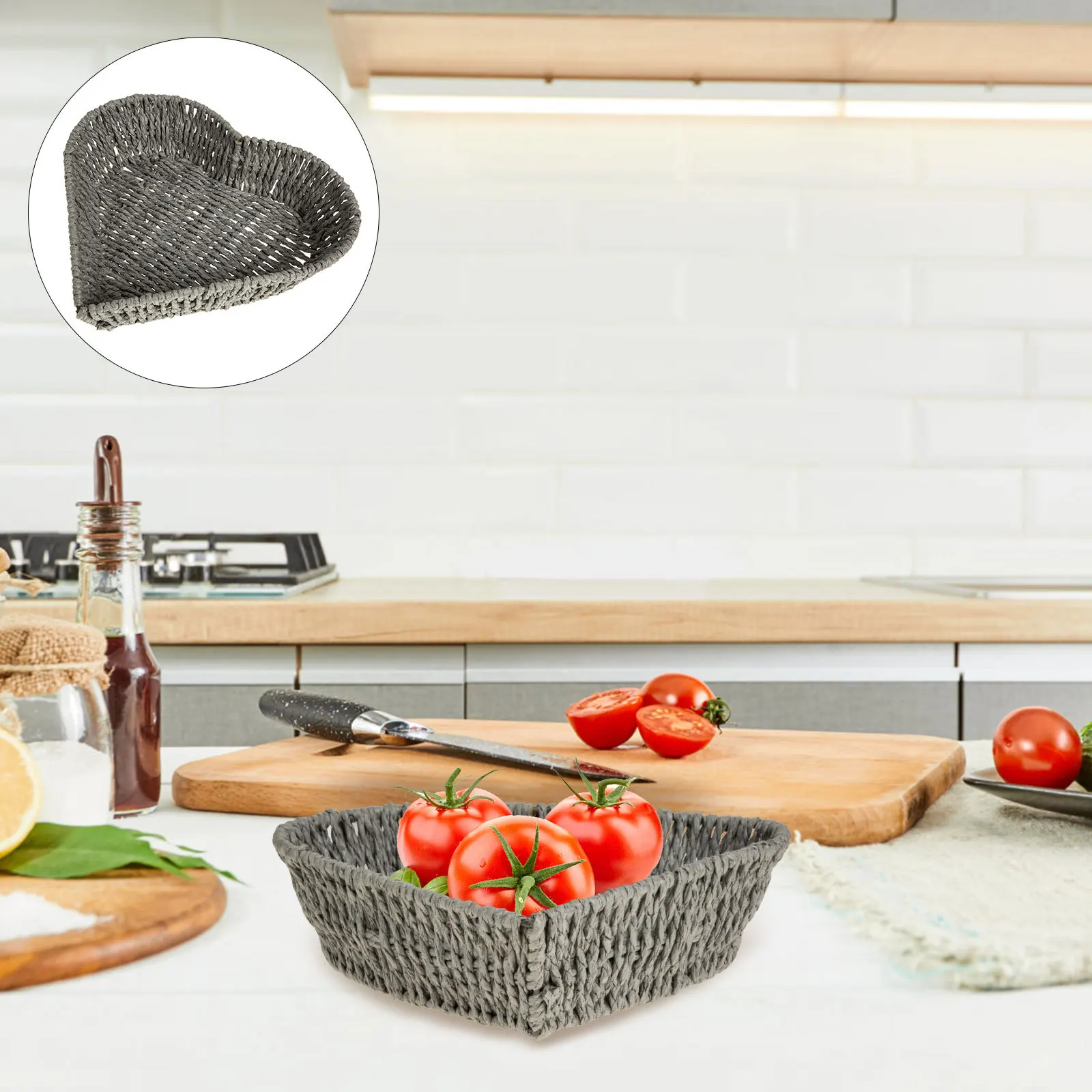

Fruit Heart Tray Shaped Food Platter Basket Kitchenware Heart-shaped Black Trays Bowl