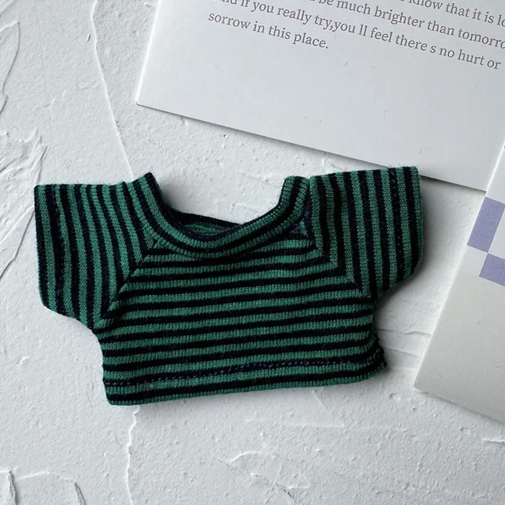 

New 8 Colors Cotton Doll Clothes Accessories Mini Clothes Tops Stripe T-shirt for 10cm Cotton Doll for 10cm Cotton Doll