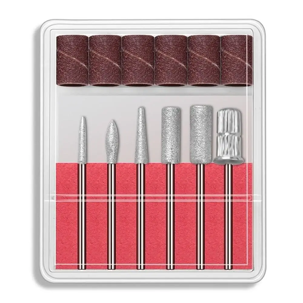 Conjunto de 6 Brocas para Unhas Elétricas, Cabeças de Reposição para Manicure e Pedicure, Polimento e Lixamento de Unhas