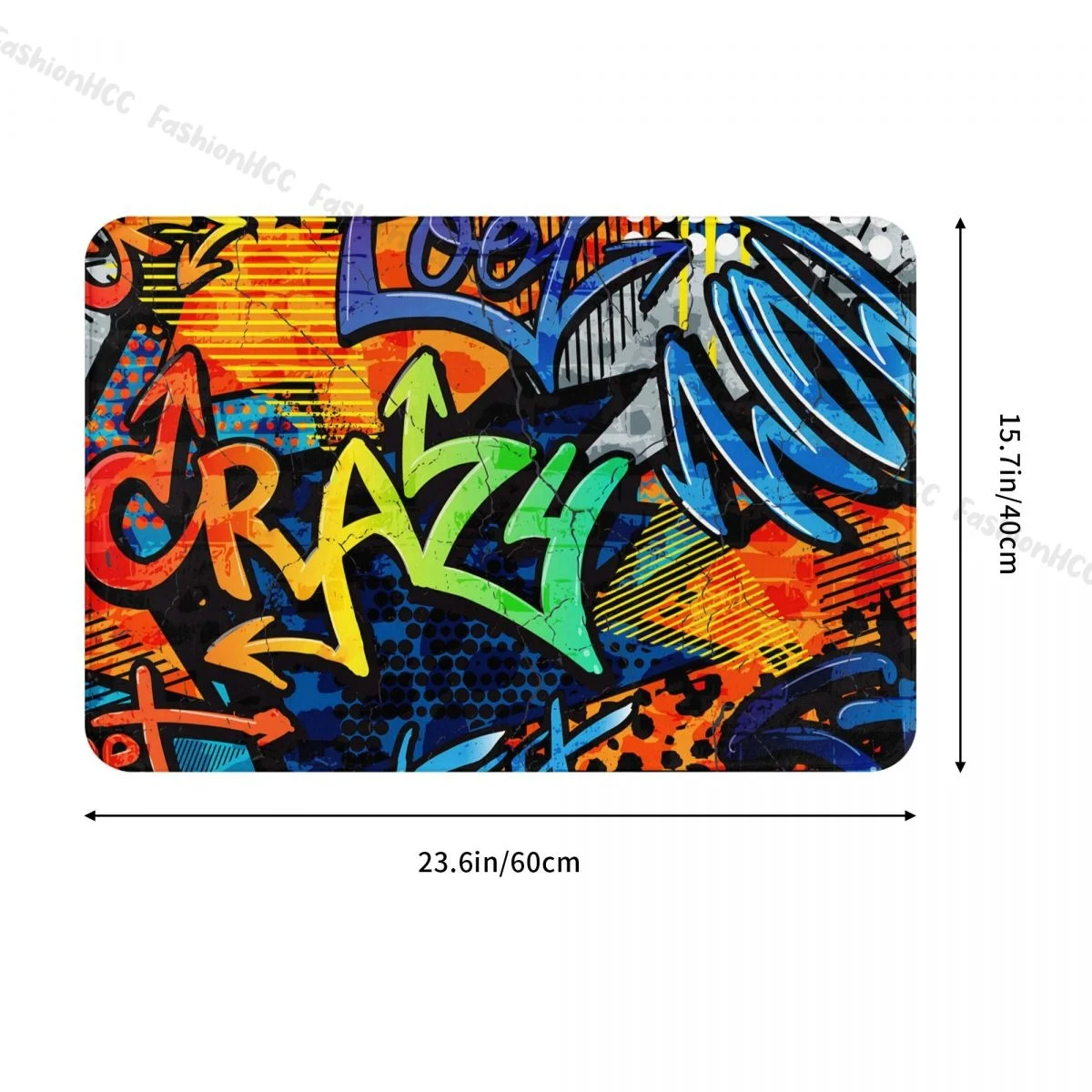 Graffiti Art Pattern Anti-Slip Doormat Living Room Mat Bricks Paint Drips Words Hallway Carpet Entrance Door Rug Home Decorative