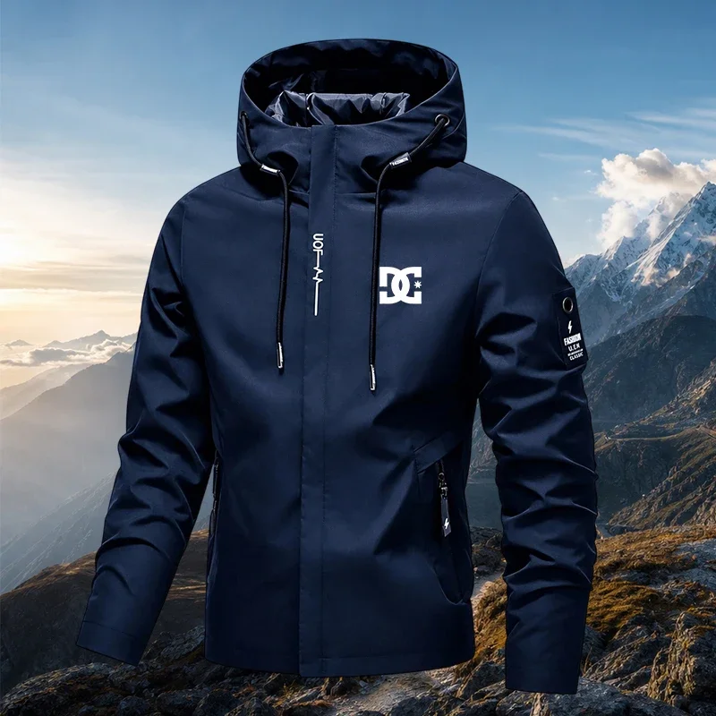 New men's thin hooded hiking jacket for autumn and winter 2026, breathable and durable daily casual jacket, assault jacket