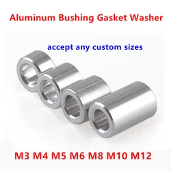 M3 M4 M5 M6 M8 M10 Aluminum bushing washer gasket round CNC no thread standoff spacer thickness 2mm to 30mm
