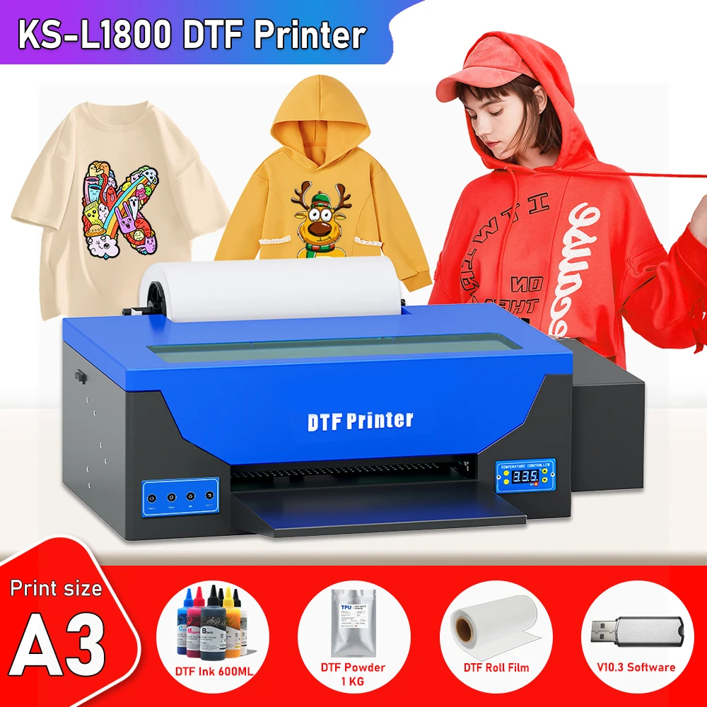 A3 DTF Printer For heat transfer bundle dtf l1800 printer a3 transfer pet film printer Directly Transfer t shirt print machine