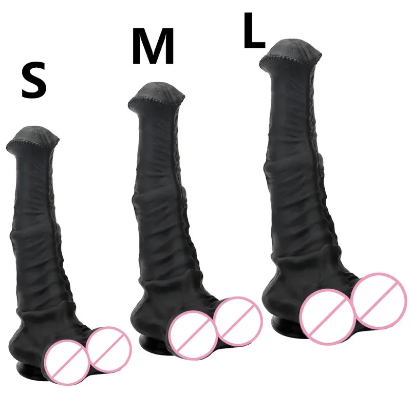 Big Black Dick 3 size giant soft silicone horse animal XXL dildo fake penis suction cup dildos sex toys for women