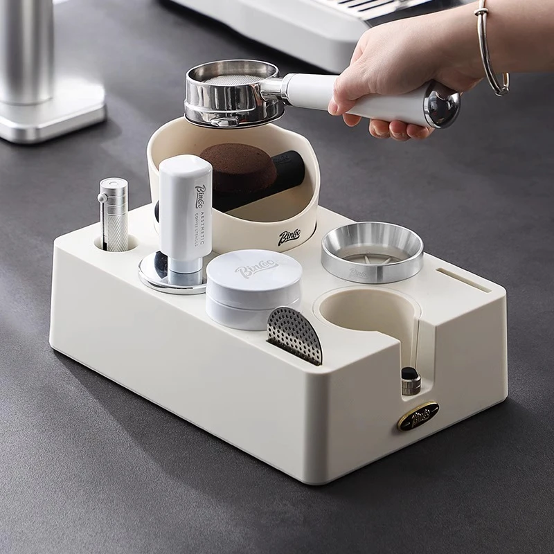 Multifunctional coffee powder pressing base set Italian powder pressing hammer cloth powder maker Coffee utensils storage