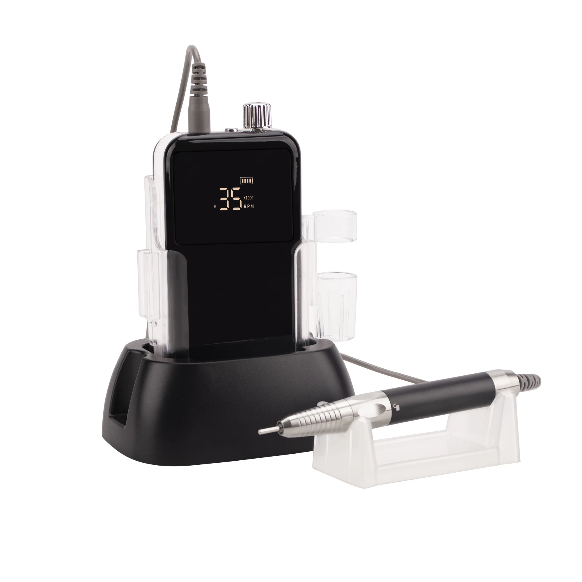 Nails Black Color 35000 RPM E-file Portable Desktop Rechargeable Brushless Nail Drill for Salon