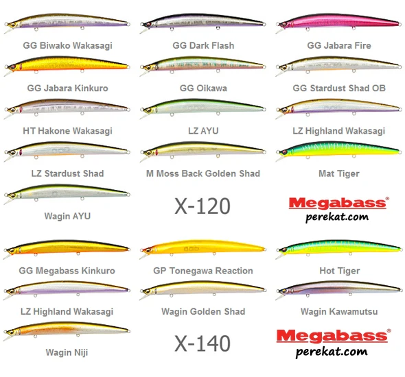 Megabass X120 Japanese Shallow Mino Imported Perch Tussah Bait