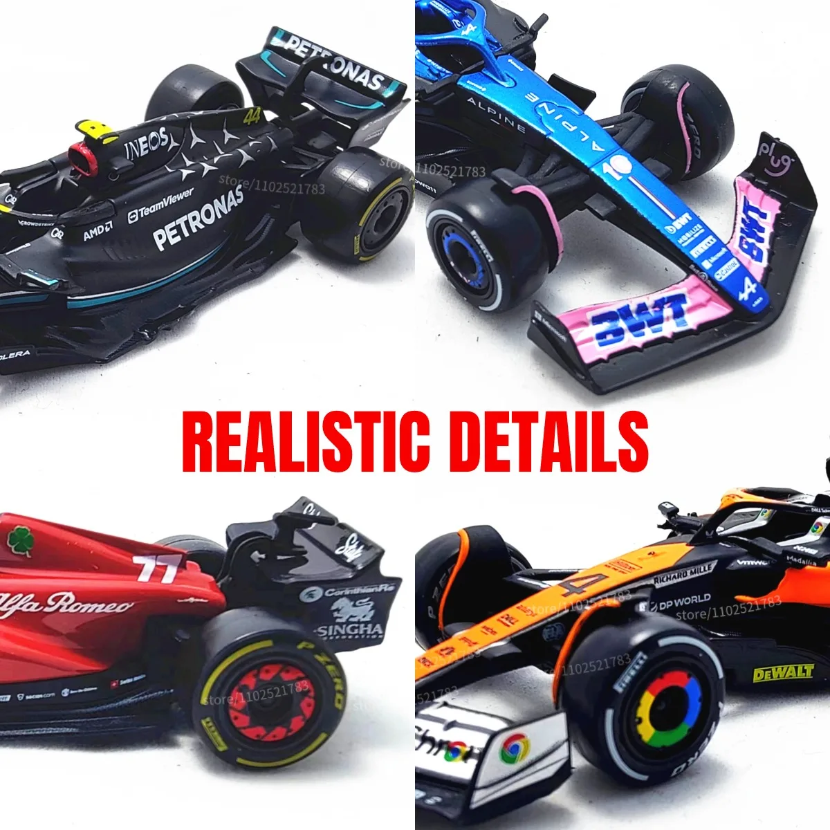 Bburago 1:43 F1 Racing Car model Scale Replica Red Bull Ferrari Mercedes Vehicle Miniature Xmas Kids Toys Gift for Boy Friend