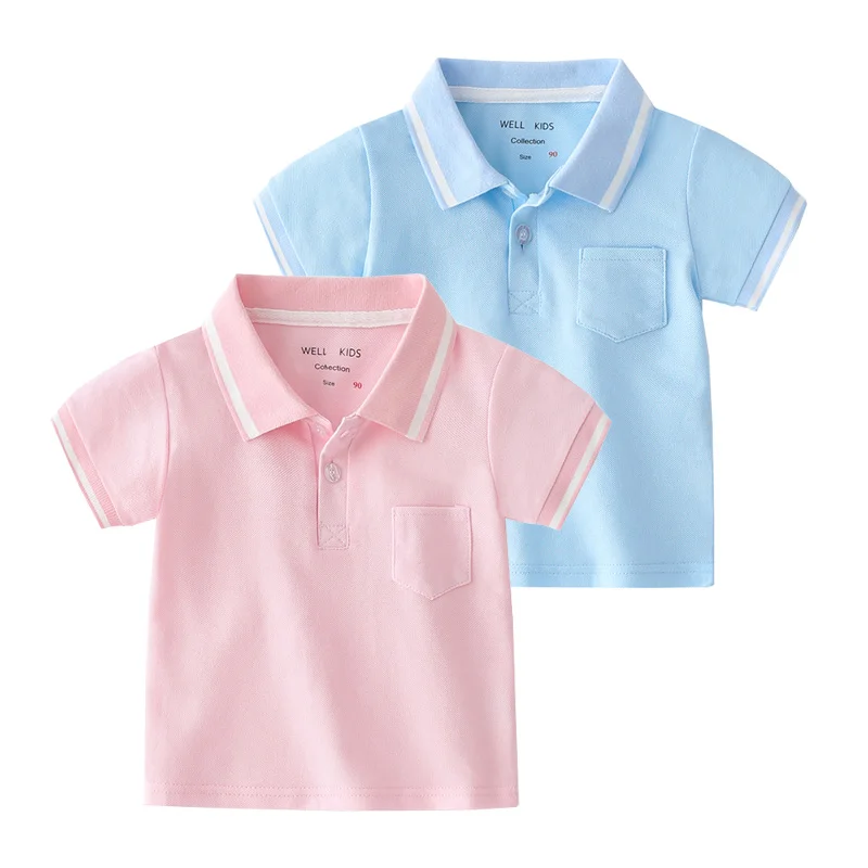 

Fashion Boys Polo Tshirts Breathable Fabric Cotton Toddler Baby Tees Kids Summer Tops Children Clothes