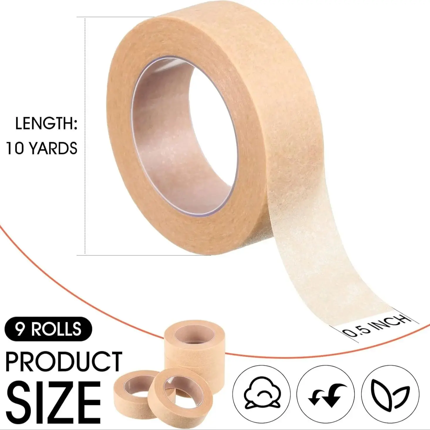 9 Rolls Flexible Skin Tape Breathable Nose Tape Self Adhesive Gauze for Wound Injuries Swelling Sports