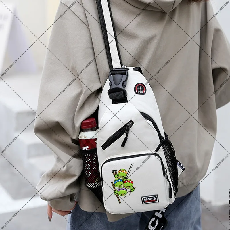 Teenage Mutant Ninja Turtles Shoulder Bag Cartoon Anime Pattern Printed Chest Bag Women Men Portable Anti-lost Crossbody Bag New - view 2