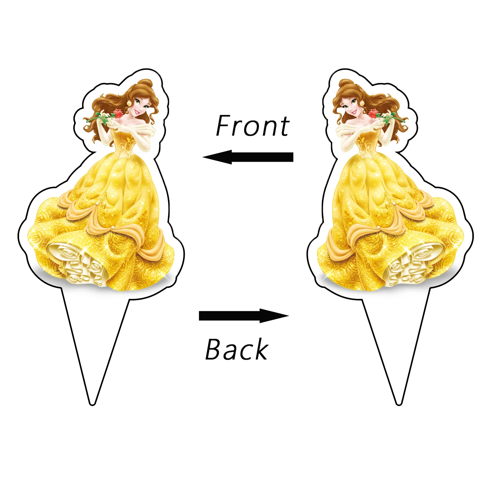قطعة علوية لكعكة أميرات ديزني، أغطية كب كيك للفتيات، مستلزمات حفلات أعياد ميلاد الأميرة الوردية، عيد ميلاد الأميرة #6