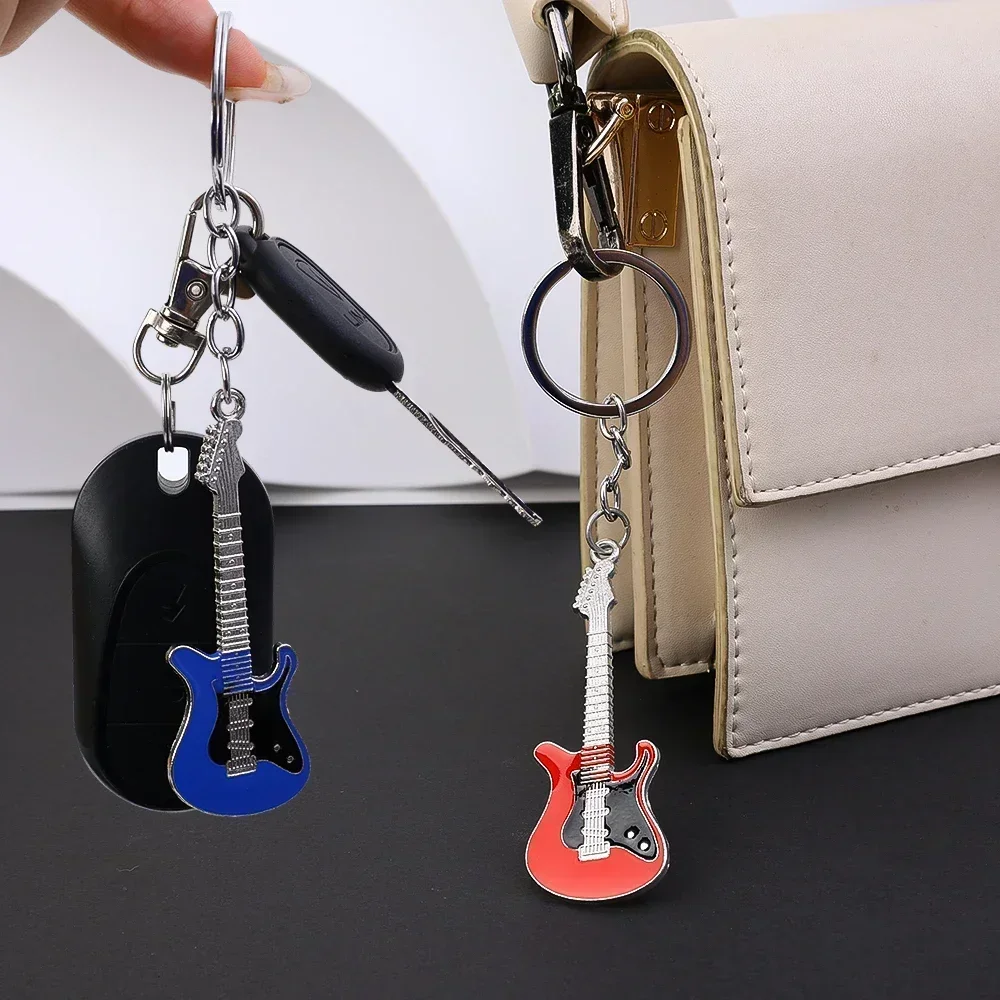 2023 Y2k Guitar Key Chain for Women Sweet Cool Trend Fashion Pendant Vintage Aesthetic Accessories Gift New