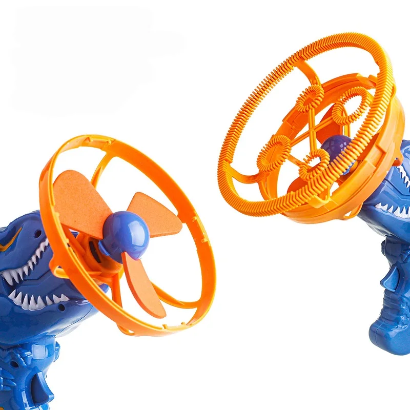 Kids Viral Dinosaur Bubble Machine with Fan Soap Liquid Blower Spinning Windmill USB Rechargeable for Beach Park Party Favors