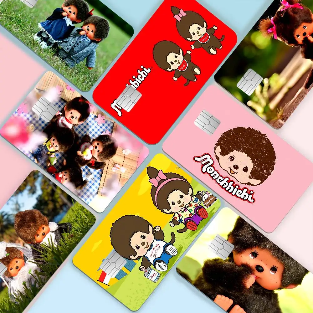 Cartoon M-Monchhichis Fashion Matte Gold Silver Black Matte Film Skin Sticker Tape for Bank Credit Debit Card