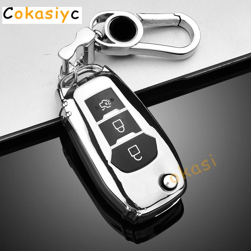 Soft TPU Car Remote Key Case Cover For Ford Fusion Fiesta Escort Mondeo Everest Ranger Explorer Mustang Key Protect Holder Shell