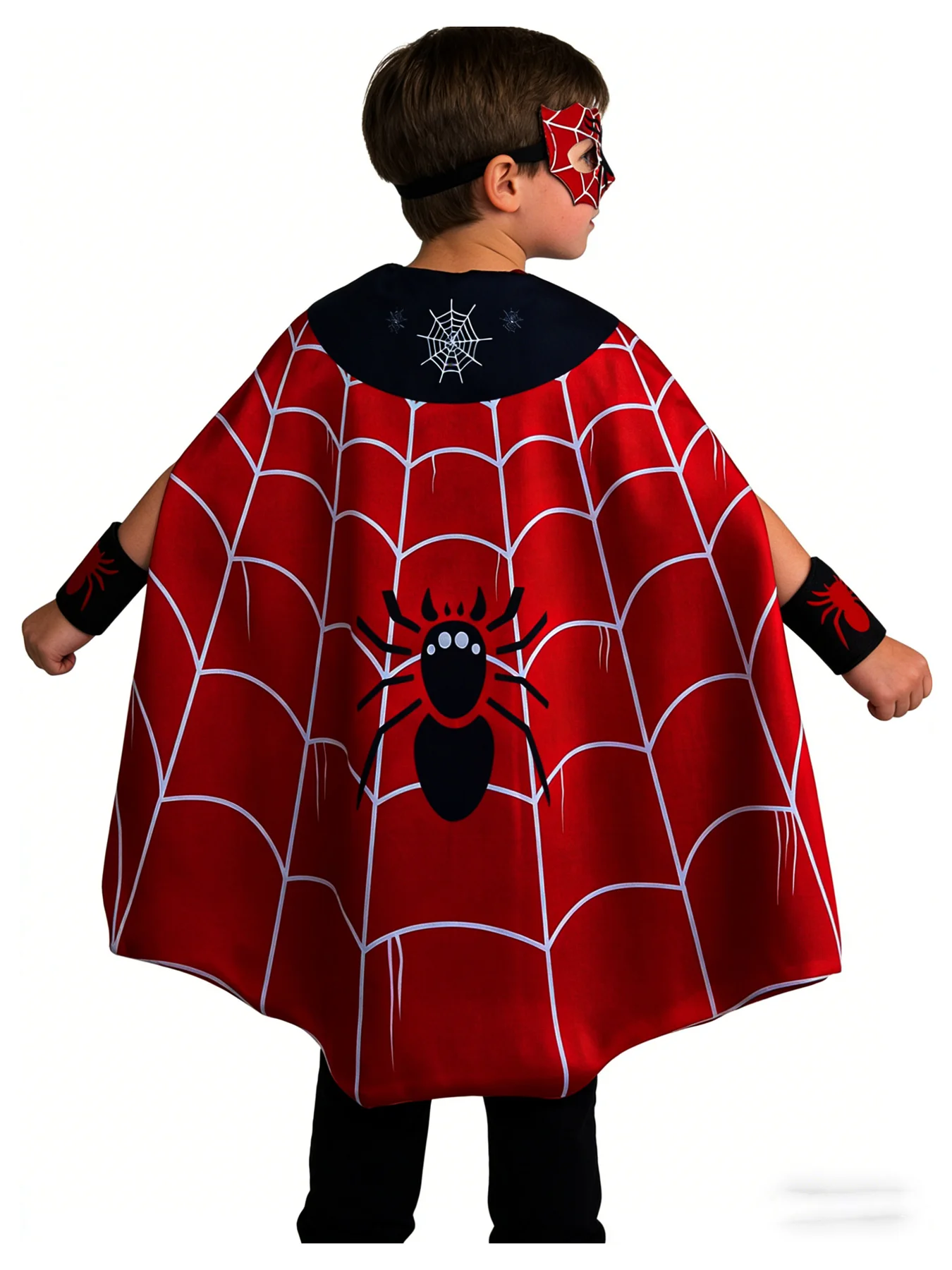 Conjunto de Disfraz de Superhéroe para Niños, Capa y Máscara de Spiderman de Dibujos Animados, Disfraz de Cosplay para Niños, Disfraz para Fiesta de Halloween