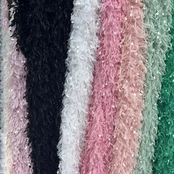 New Feather Tassel Fabric Chemical Fiber Plush Mesh Fabric DIY Dress Skirt Designer Fabric By the yard