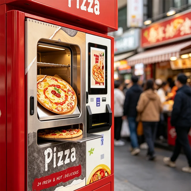 Pizza Vending Machine with Uninterruptible Power Supply for 24 Hour Operation No Power Outage